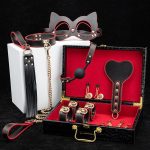 black crimson bondage sets with a box