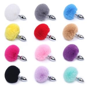 12 colors fur tail anal plug