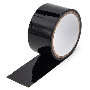 a black bondage tape