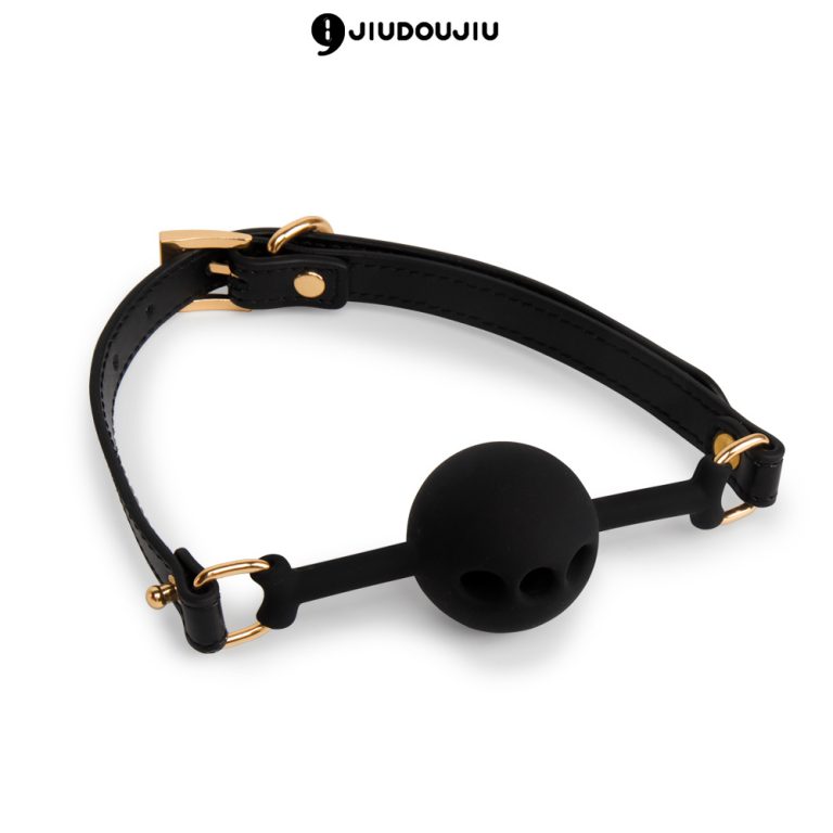 a black silicone ball gag