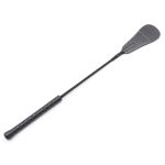 a black leather riding crop