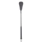 a black leather riding crop