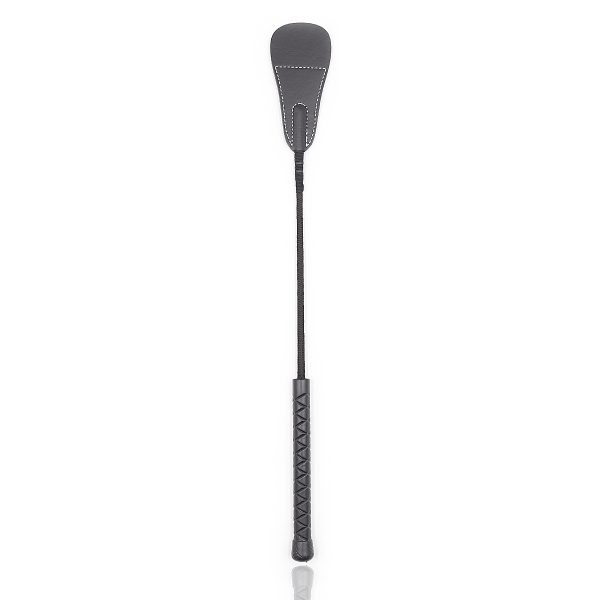 a black leather riding crop